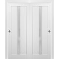 Sartodoors Closet Bypass Interior Door, 84" x 80", White QUADRO4112DBD-WS-84